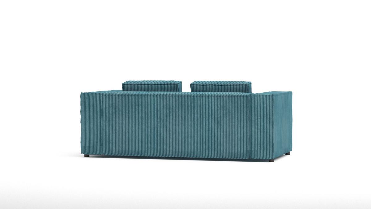 2-SITZER-SOFA Nova Türkis Cord - Türkis/Schwarz, Holz/Kunststoff (196/64/92cm) - S-Style Möbel