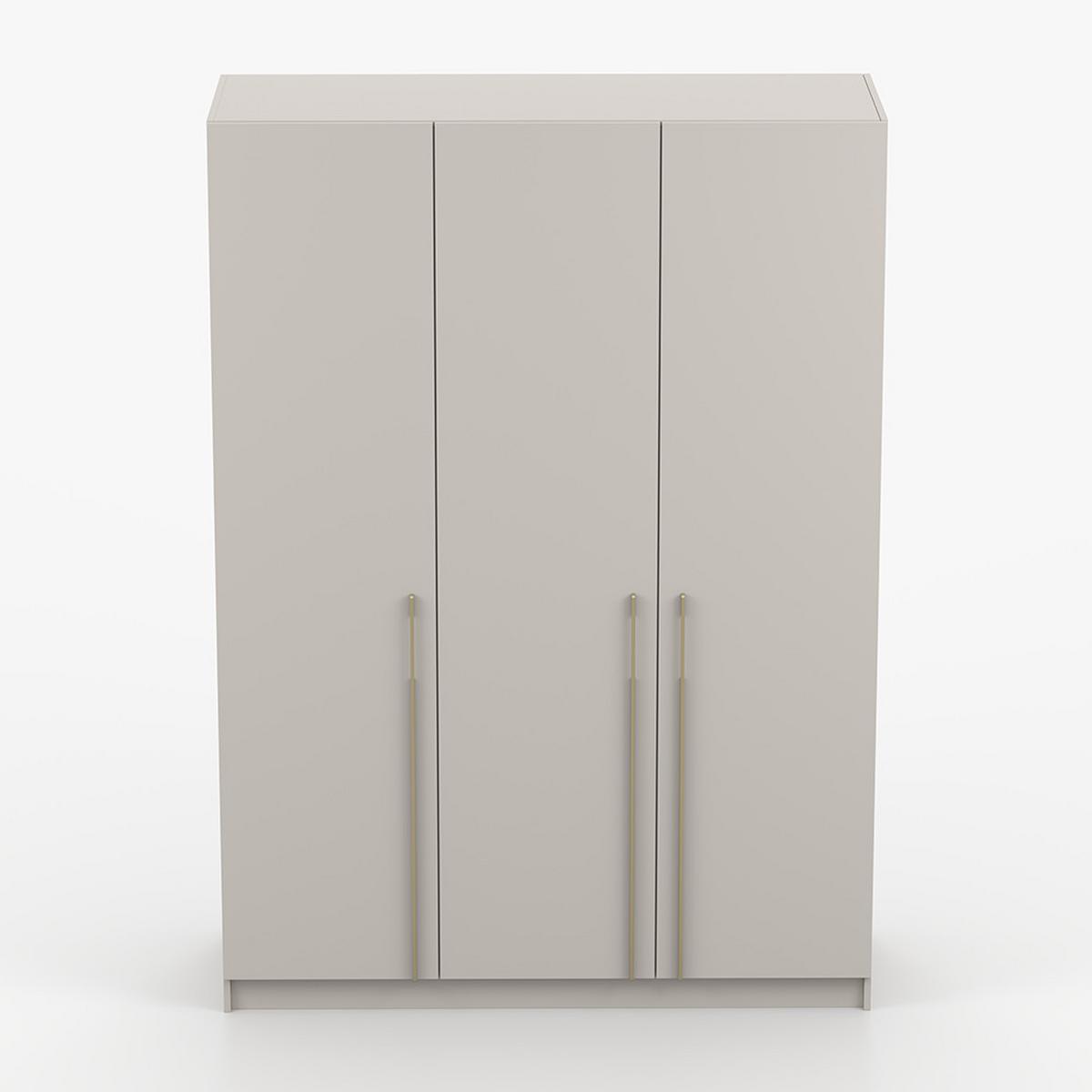 DREHTÜRENSCHRANK ROSA 3D 150/210/55, 3-türig, Kaschmir - Kaschmir/Goldfarben, Holzwerkstoff (150/210/55cm) - imoebel24