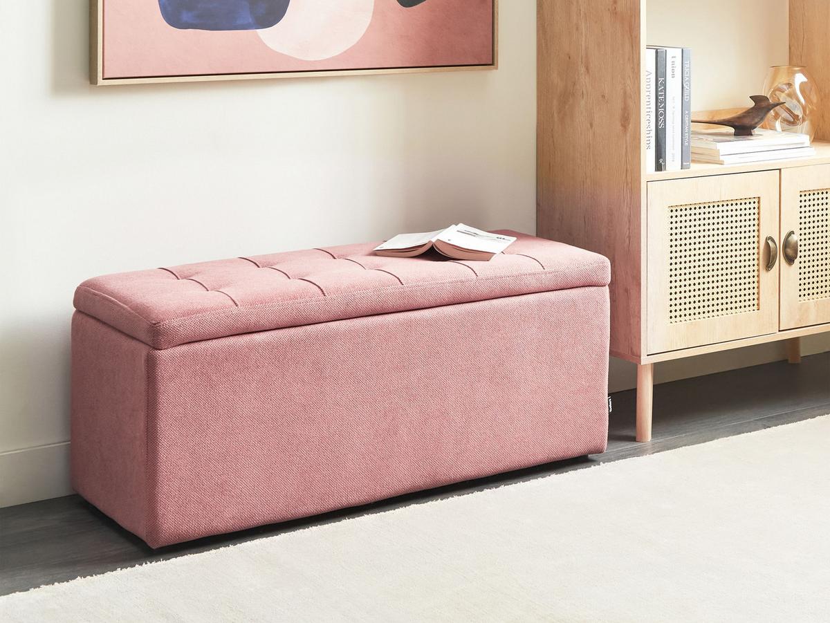 OTTOMANE mit Stauraum Stoff Rosa Orem - Pink, Textil (100/42/40cm) - Beliani
