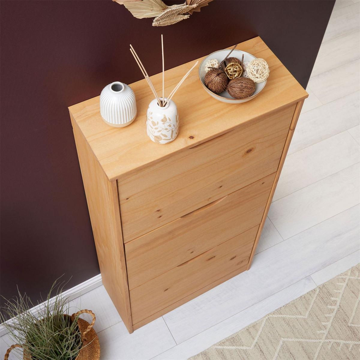 SCHUHSCHRANK BASIL braun - Braun, Holz (59/116/25cm) - IDIMEX