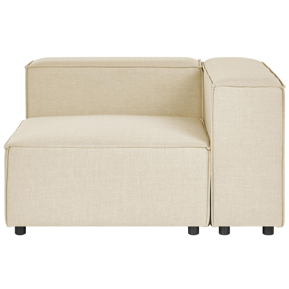2-SITZER-ECKSOFA Leinen beige linksseitig Aprica - Beige/Schwarz, Textil (238/180cm) - Beliani