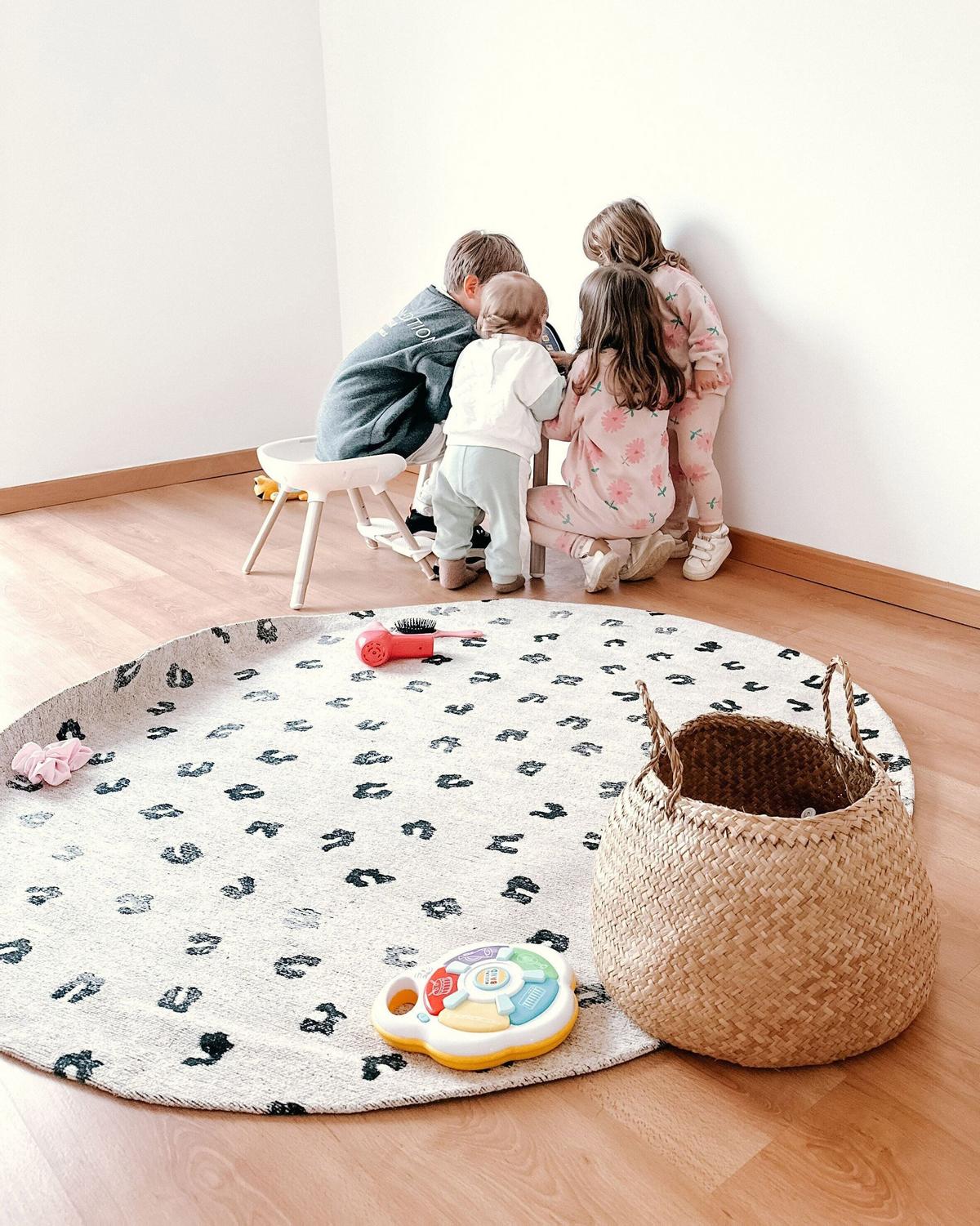 KURZFLOR-TEPPICH Afis 140/140 cm - Beige, Textil (140/140cm) - Beliani