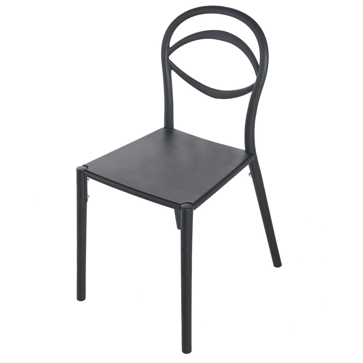 GARTENSTUHL 4er-Set Schwarz Covolo - Schwarz, Kunststoff (50/86/52cm) - Beliani