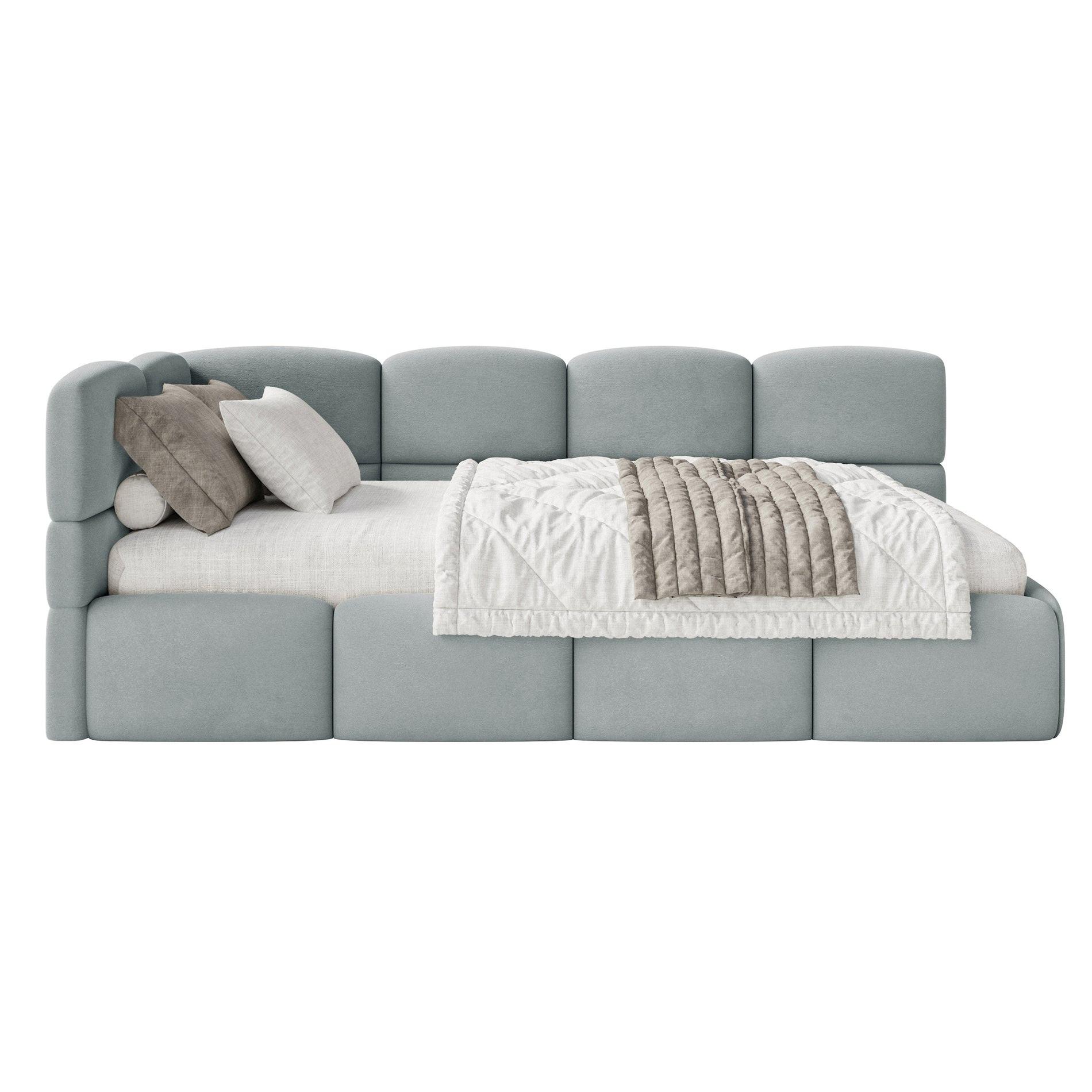 JUGENDBETT Cloudy Grau 120 x 200 cm - Schwarz/Grau, Kunststoff/Textil (120/200cm) - Selsey