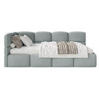 JUGENDBETT Cloudy Grau 120 x 200 cm - Schwarz/Grau, Kunststoff/Textil (120/200cm) - Selsey
