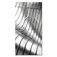 WANDUHR aus Glas 30x60 cm - Welle - Silberfarben, Glas (30/60/0.4cm) - TULUP