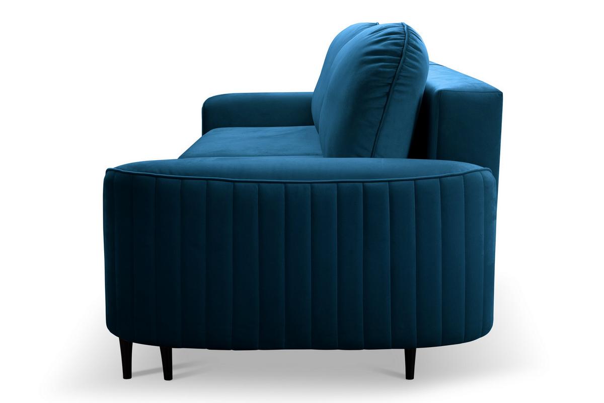BETTSOFA FILO Blau Velours-Stoff mit Schlaffunktion - Petrol, Holz (244/92/102cm) - MASSENO
