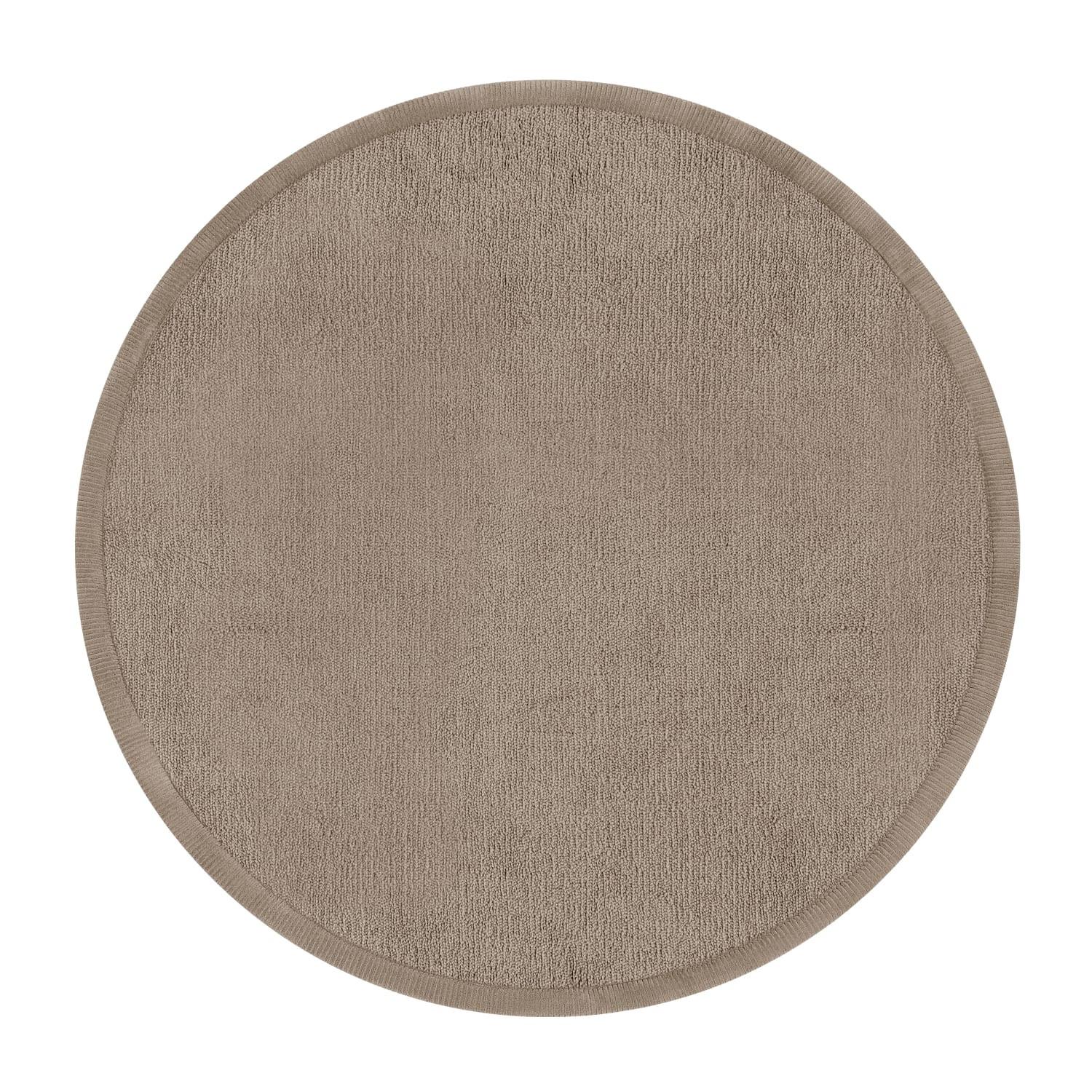 KURZFLORTEPPICH Waschbar, einfarbig, aus Polyester, Beige, Ø 80 cm - Beige, Textil (80/80cm) - KADIMA DESIGN