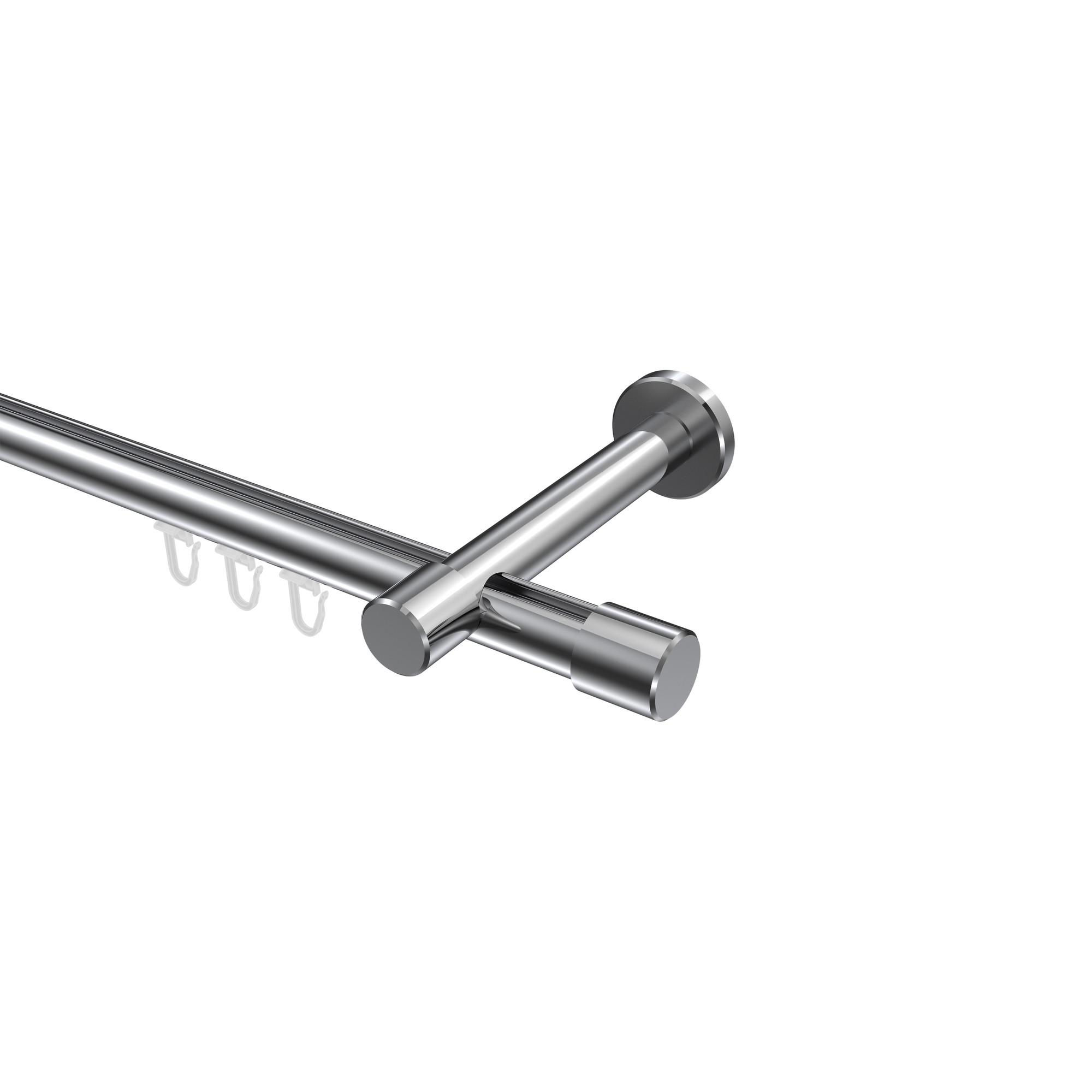 GARDINENSTANGE INNENLAUF Prestige Santo 480 cm (geteilt in 3 x 160 cm), 1-läufig, 20 mm Ø Chrom - Chromfarben, Metall (480cm) - INTERDECO