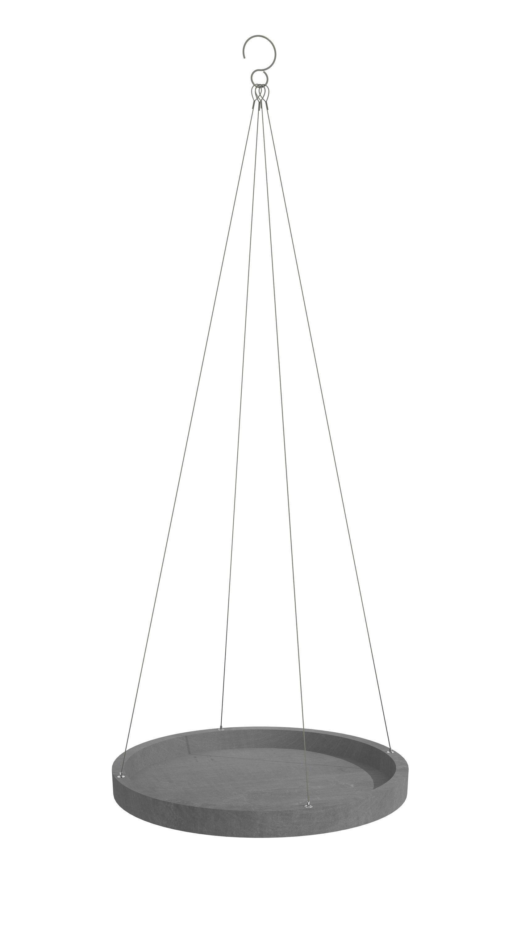 BLUMENTOPFUNTERSETZER Hängend 36/3 cm Grau - Grau, Kunststoff (36/3cm) - Ecopots