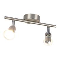 DECKENSTRAHLER Leeder 2-flammig 26/15/8cm - Silberfarben, Metall (26/15/8cm) - Nettlife