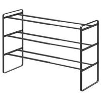 SCHWARZES Schuhregal, ausziehbar, 3 Ebenen - L41-70 cm - Schwarz, Metall (25/46/4cm) - Yamazaki
