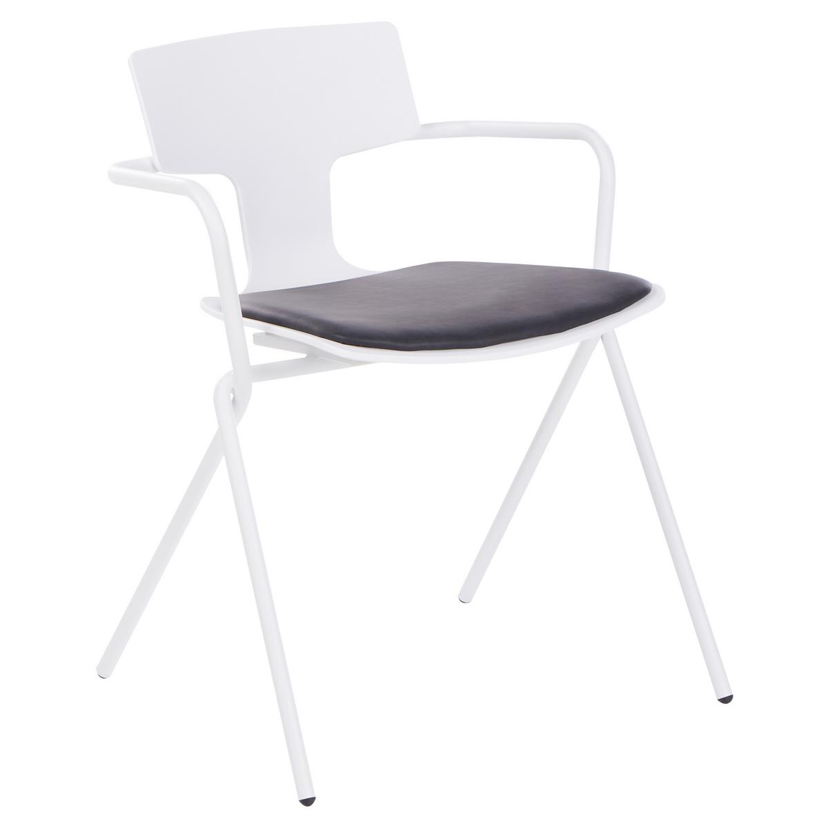 ESSZIMMERSTUHL 2er-Set Weiß Manson - Schwarz/Weiß, Kunststoff (54/70/50cm) - Beliani