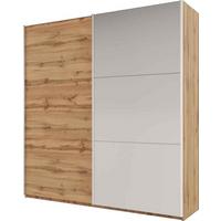 SCHWEBETÜRENSCHRANK ORIANNA 225/244/65 cm 2-türig mit Spiegel Eiche Wotan - Eiche Wotan, Holzwerkstoff (225/244/65cm) - MASSENO