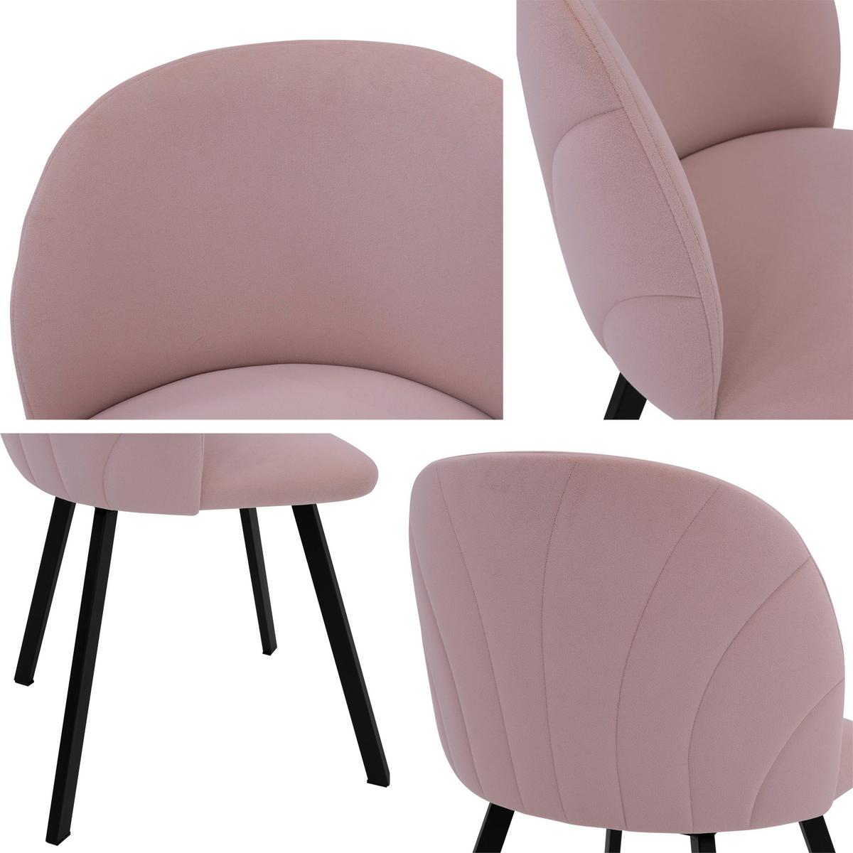 ESSZIMMERSTUHL K99 - Schwarz/Rosa, Holzwerkstoff/Textil (51/80/52cm) - MIRJAN24