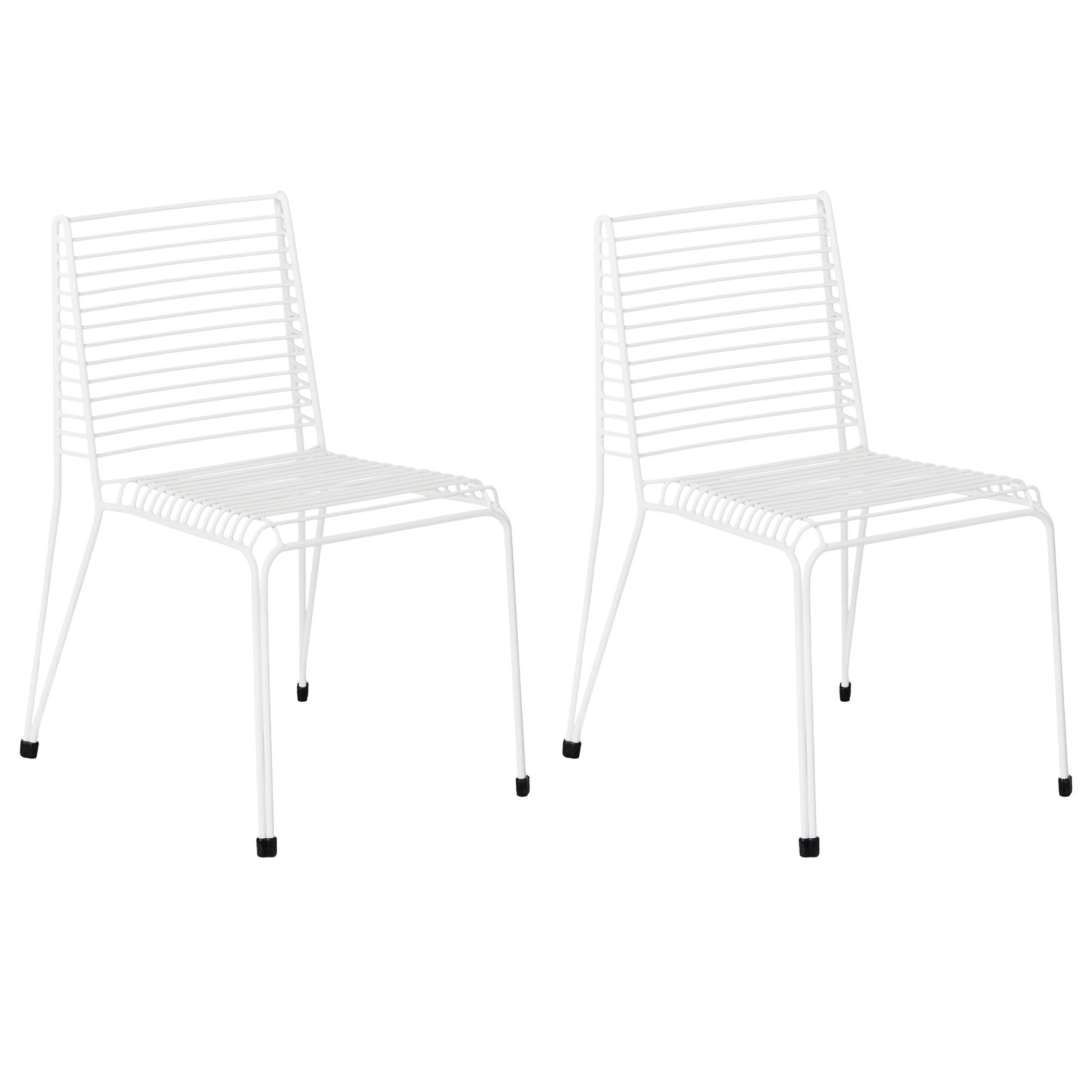 GARTENSTUHL 2er-Set Metall Weiß Chieve - Weiß, Metall (49/80/57cm) - Beliani