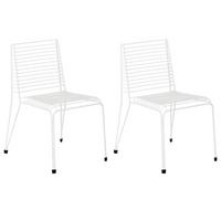 GARTENSTUHL 2er-Set Metall Weiß Chieve - Weiß, Metall (49/80/57cm) - Beliani
