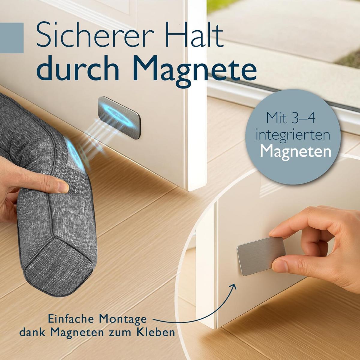 ZUGLUFTSTOPPER Levante MM 6,5x100cm Dunkelgrau - Dunkelgrau, Textil (6/100cm) - Beautissu 