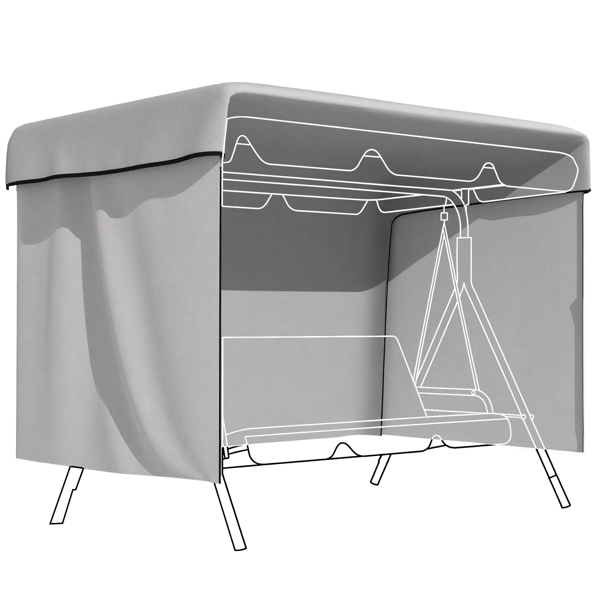 ABDECKUNG Hollywoodschaukel, PE, Grau - Grau, Kunststoff (155/150/215cm) - Outsunny