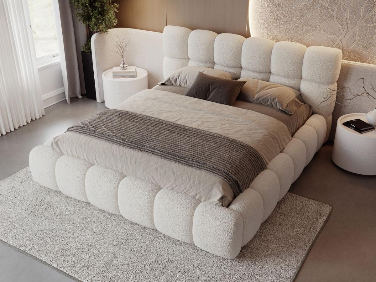 POLSTERBETT Modo 180x200 Bouclé-Stoff Beige - Beige, Textil (180/200cm) - Graingold