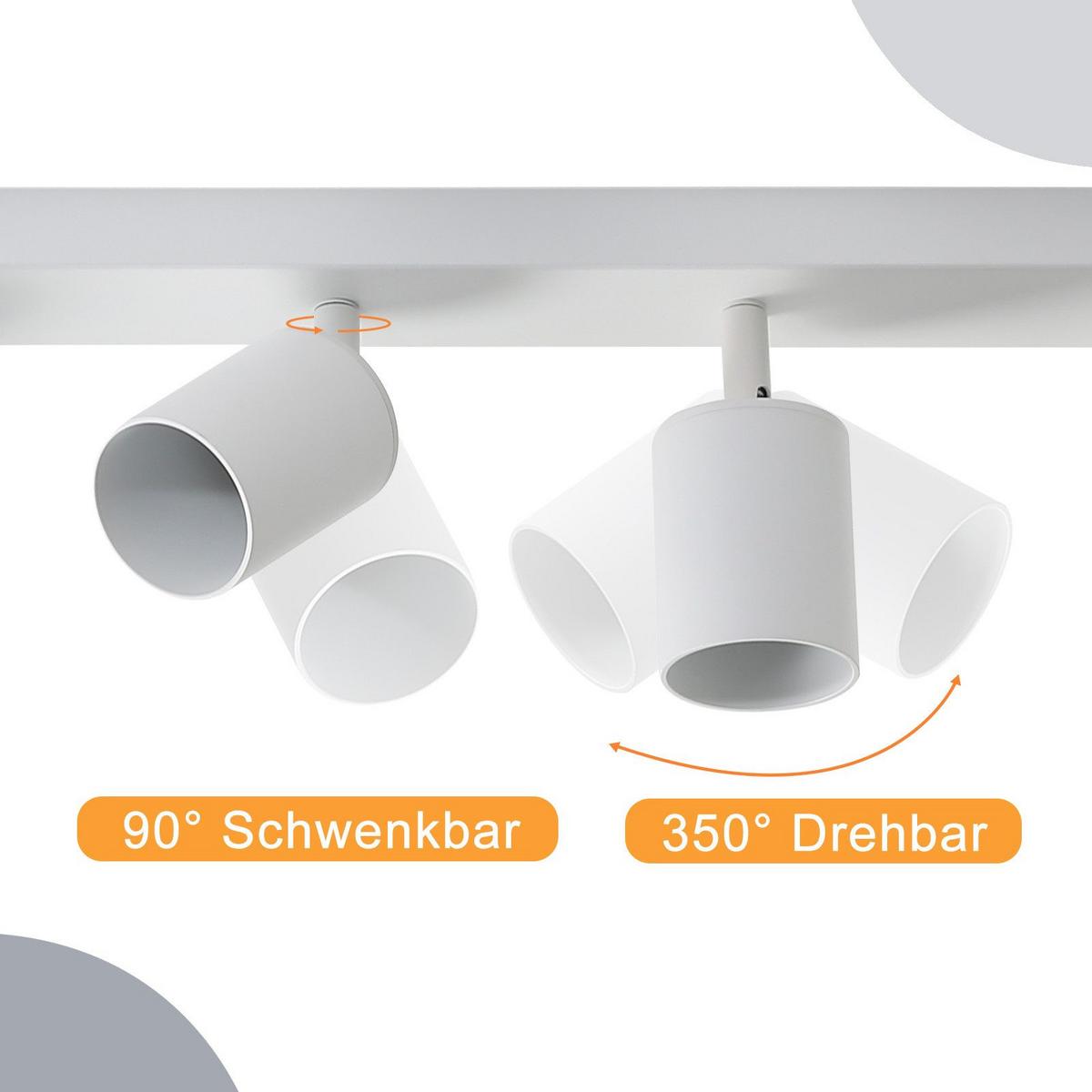 DECKENSTRAHLER Donnervogel 79/9.5/6.5cm - Weiß, Metall (79/9.5/6.5cm) - ZMH