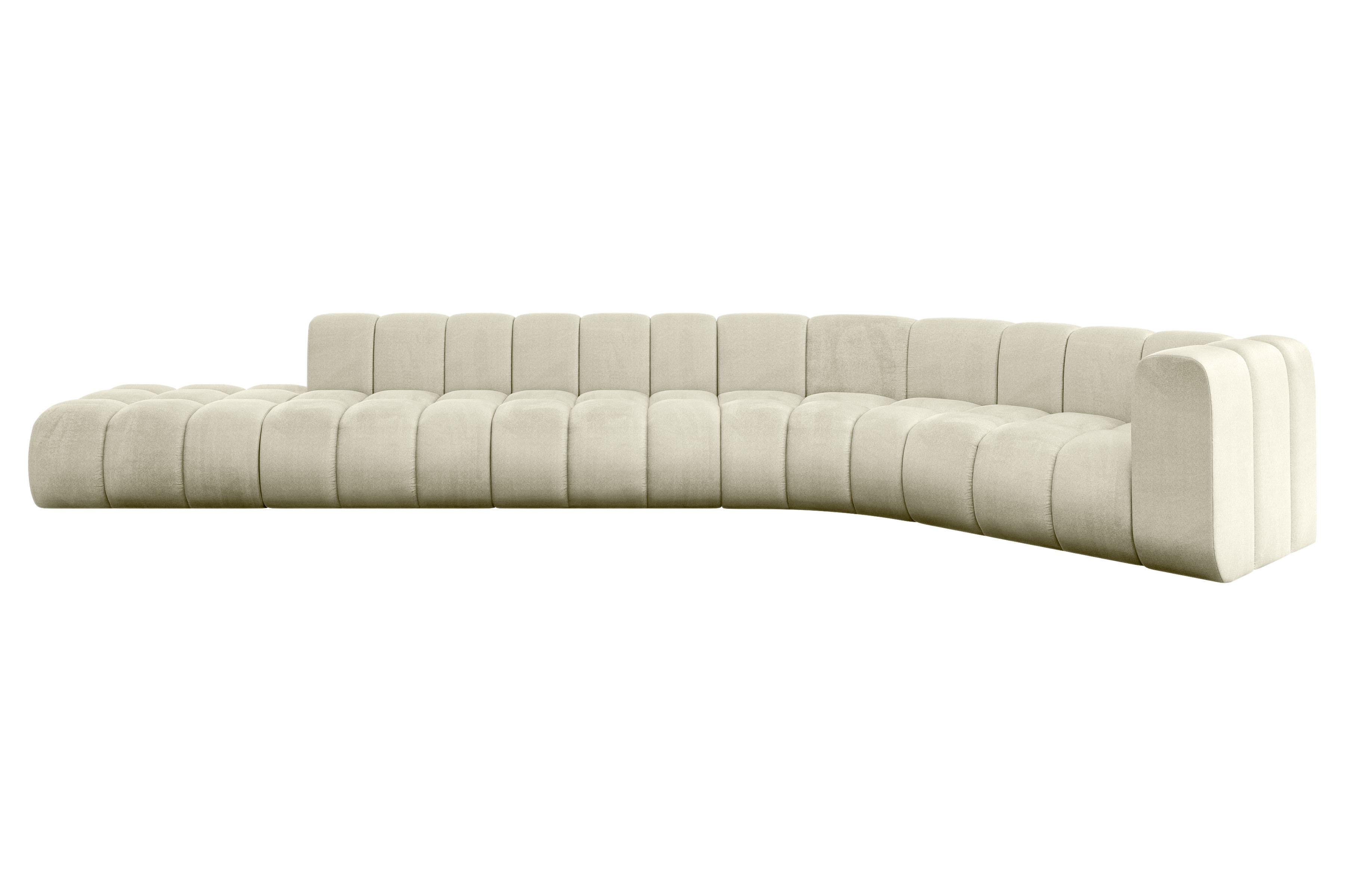 ECKSOFA modulares Sofa Tilmo-L2 - 490x194x70 cm Beige - Beige, Holzwerkstoff/Textil (490/194cm) - ALTDECOR