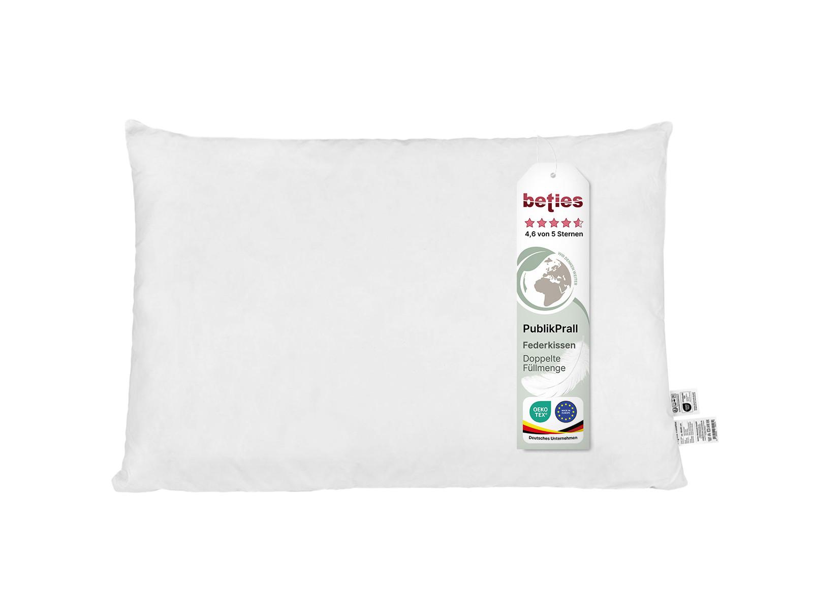 FEDERKISSEN PublikPrall 40/60 - Beige/Creme, Naturmaterialien/Textil (40/60cm) - beties Heimtextil