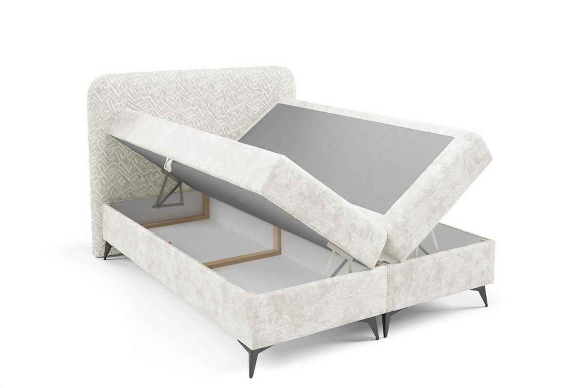 BOXBETT Triana - Grau, Holzwerkstoff/Textil (180/200cm) - Fun Möbel