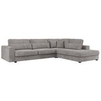 ECKSOFA Savona Grau Cord - rechts - Schwarz/Grau, Kunststoff/Textil (249/316cm) - MKS