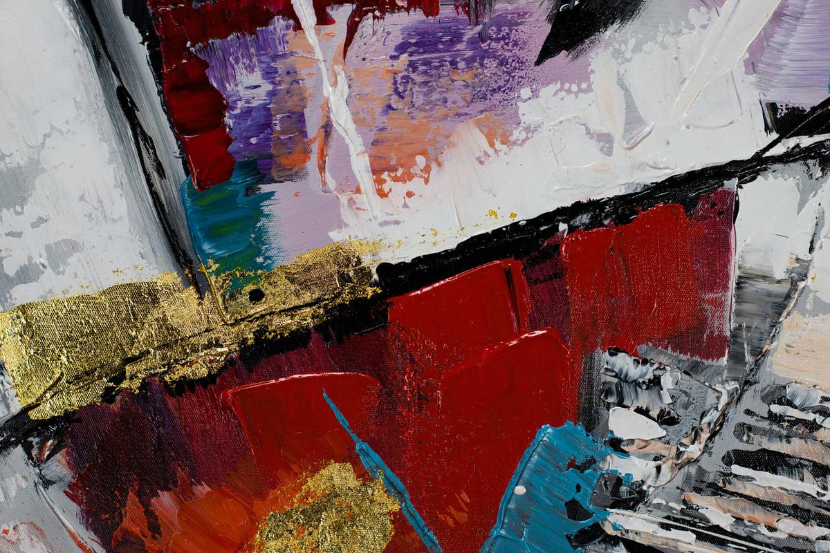 ACRYLBILD HANDGEMALT 80/120 cm - Multicolor/Grau, Holz/Textil (80/120cm) - KUNSTLOFT