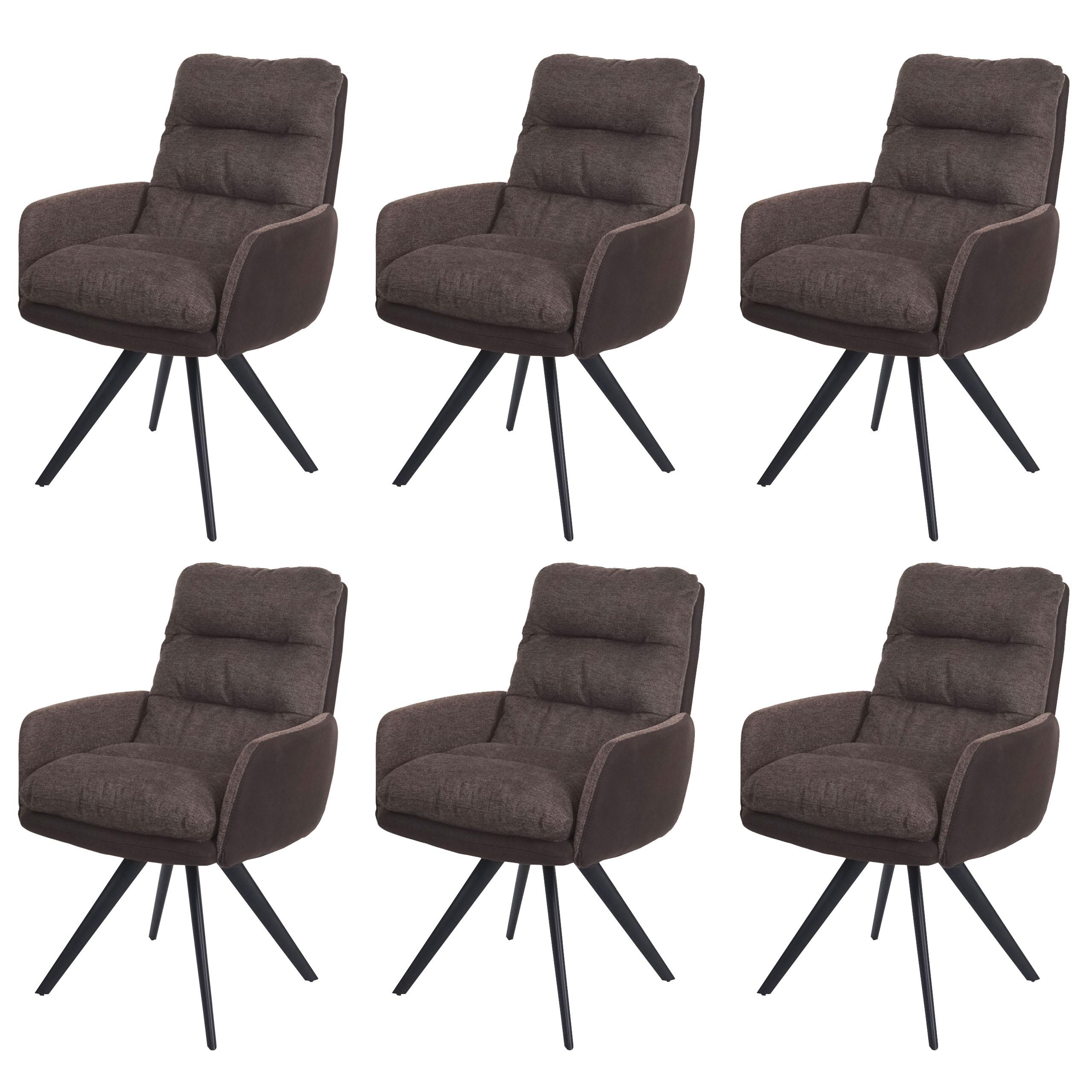 ESSZIMMERSTUHL Braun 6er-Set - Braun, Textil (59/93/68cm) - MCW