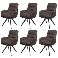 ESSZIMMERSTUHL Braun 6er-Set - Braun, Textil (59/93/68cm) - MCW
