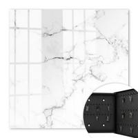 SCHLÜSSELBOX Schwarz 30x30 cm- Türöffnung nach rechts - Marmormuster - Weiß, Metall (30/30/5cm) - TULUP