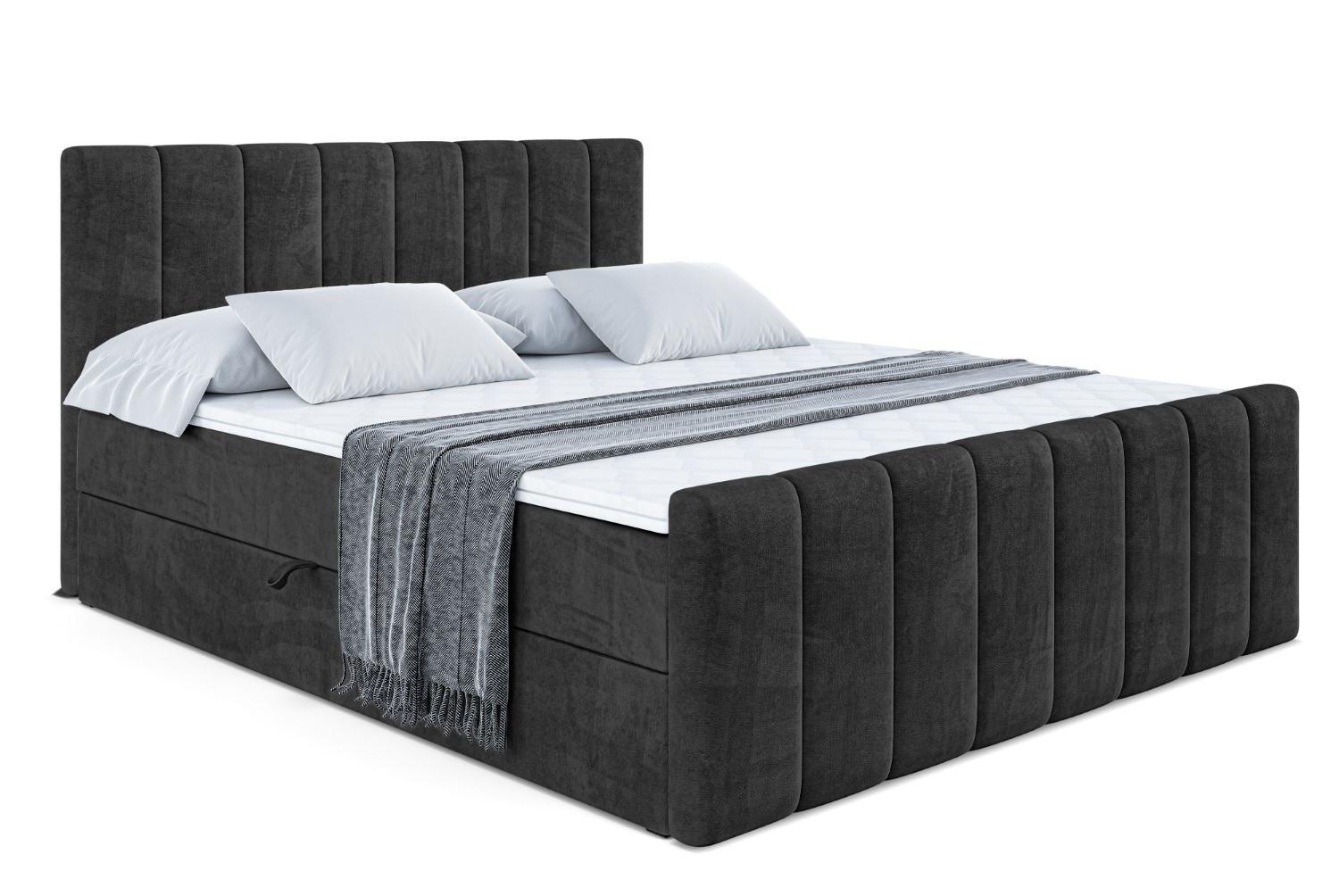 BOXBETT OTTA-Z - 160x200 cm - H4 - Schwarz - Schwarz, Holzwerkstoff (160/200cm) - ALTDECOR