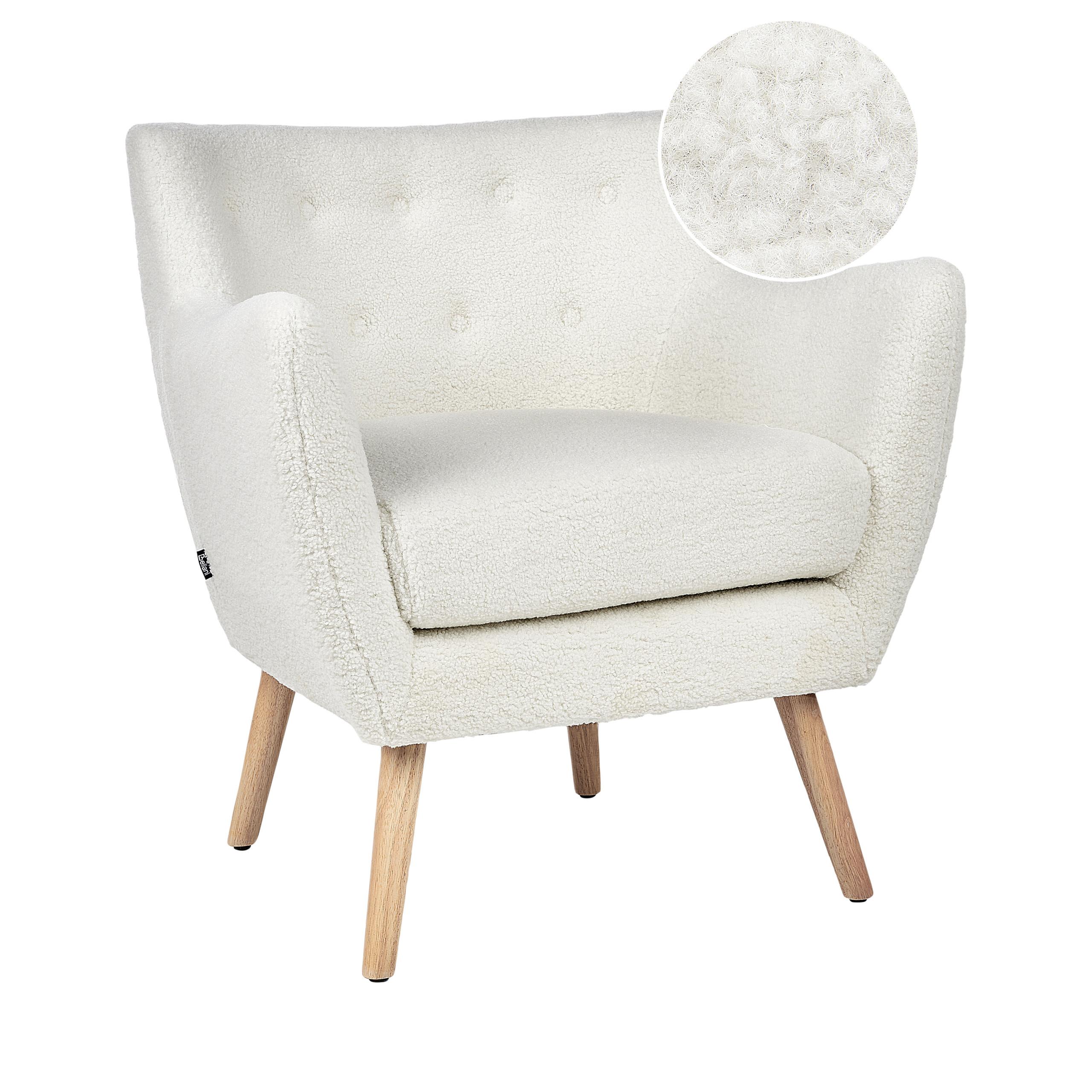 SESSEL Weiß Drammen - Weiß/Braun, Textil (71/84/54cm) - Beliani
