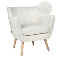 SESSEL Weiß Drammen - Weiß/Braun, Textil (71/84/54cm) - Beliani