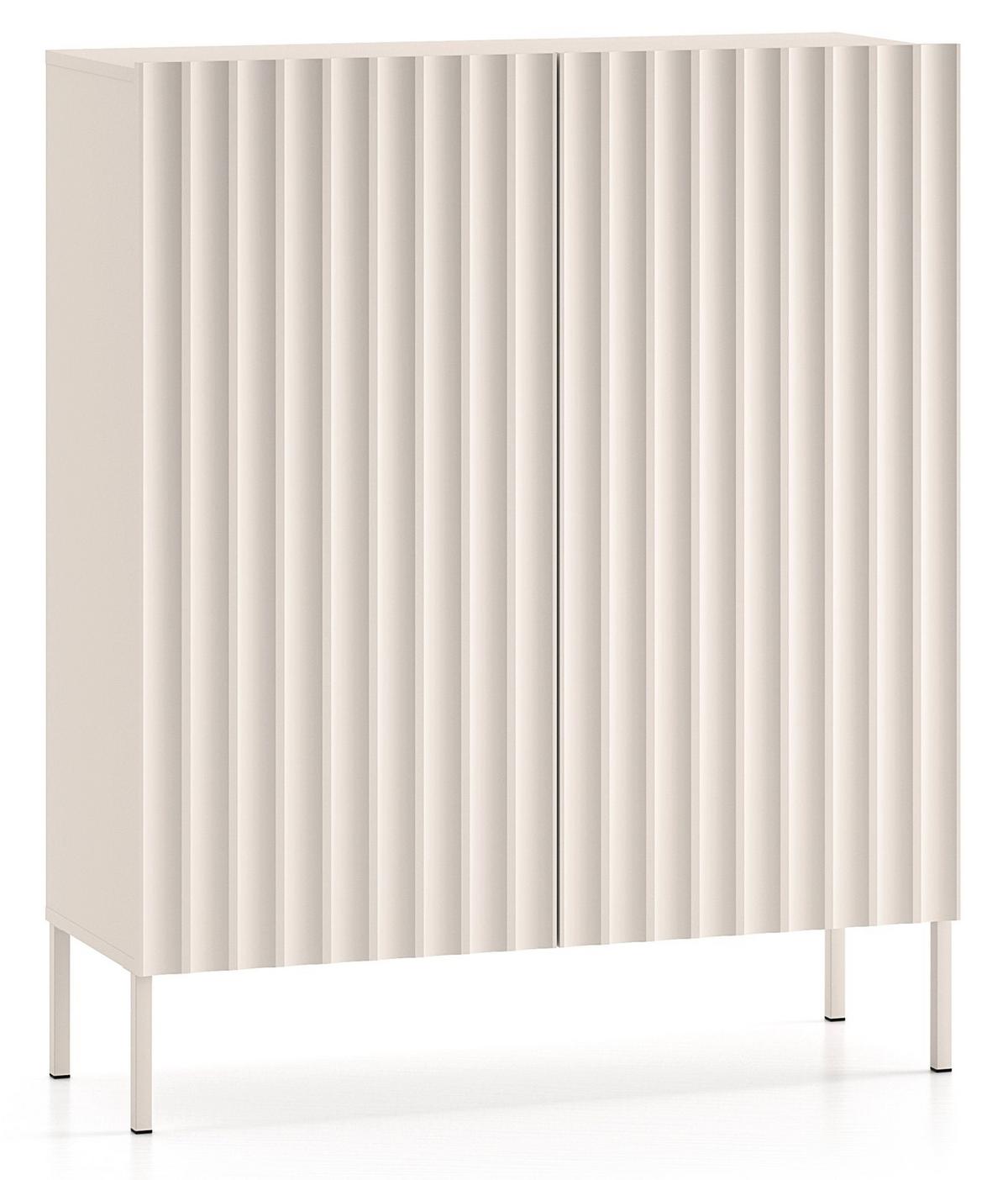 HIGHBOARD Derriva Hellbeige 100 cm - Ecru/Beige, Holzwerkstoff/Metall (100/120/37cm) - Selsey