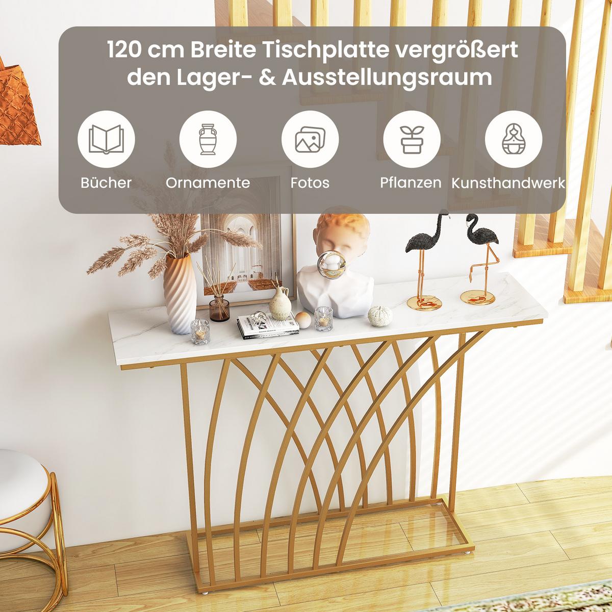 KONSOLENTISCH Weiß - Weiß, Holzwerkstoff (30/120/80cm) - COSTWAY