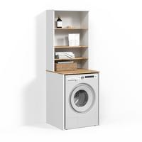 WASCHMASCHINENSCHRANK Paolina Weiß/Artisan 66 x 88.2 cm 2 Teile mit Regal - Weiß/Eiche Artisan, Holzwerkstoff (66/88.2/60cm) - Livinity®