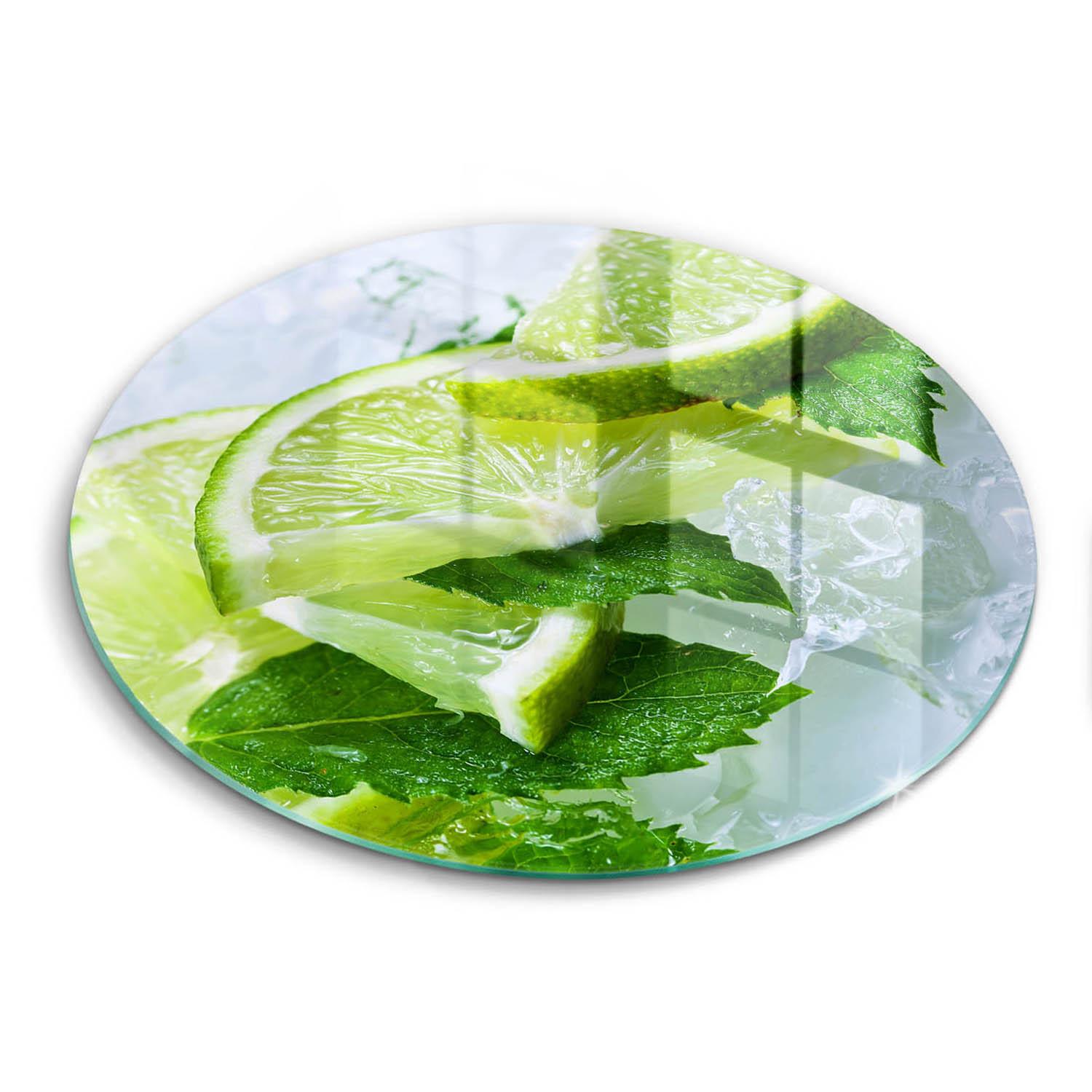 GLASPLATTE Ø 30 cm Limette Minze und Eis - Grün, Glas (30/30cm) - Wallfluent