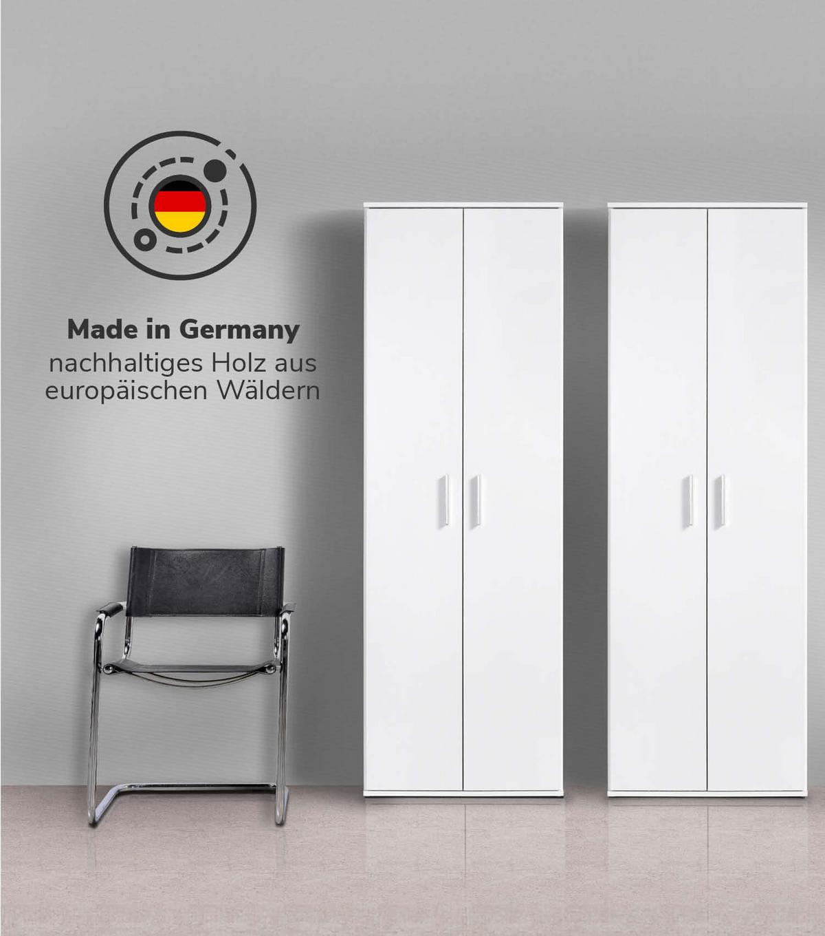 MEHRZWECKSCHRANK SET Der Allzweckwaffe - Silberfarben/Grau, Holzwerkstoff (60/180/34cm) - Mokebo