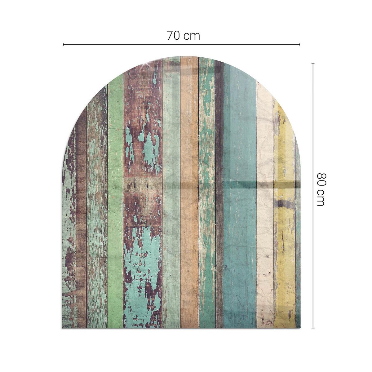 GLASPLATTE für Kamin 80x70 cm - Türkis, Glas (80/70/0.4cm) - TULUP