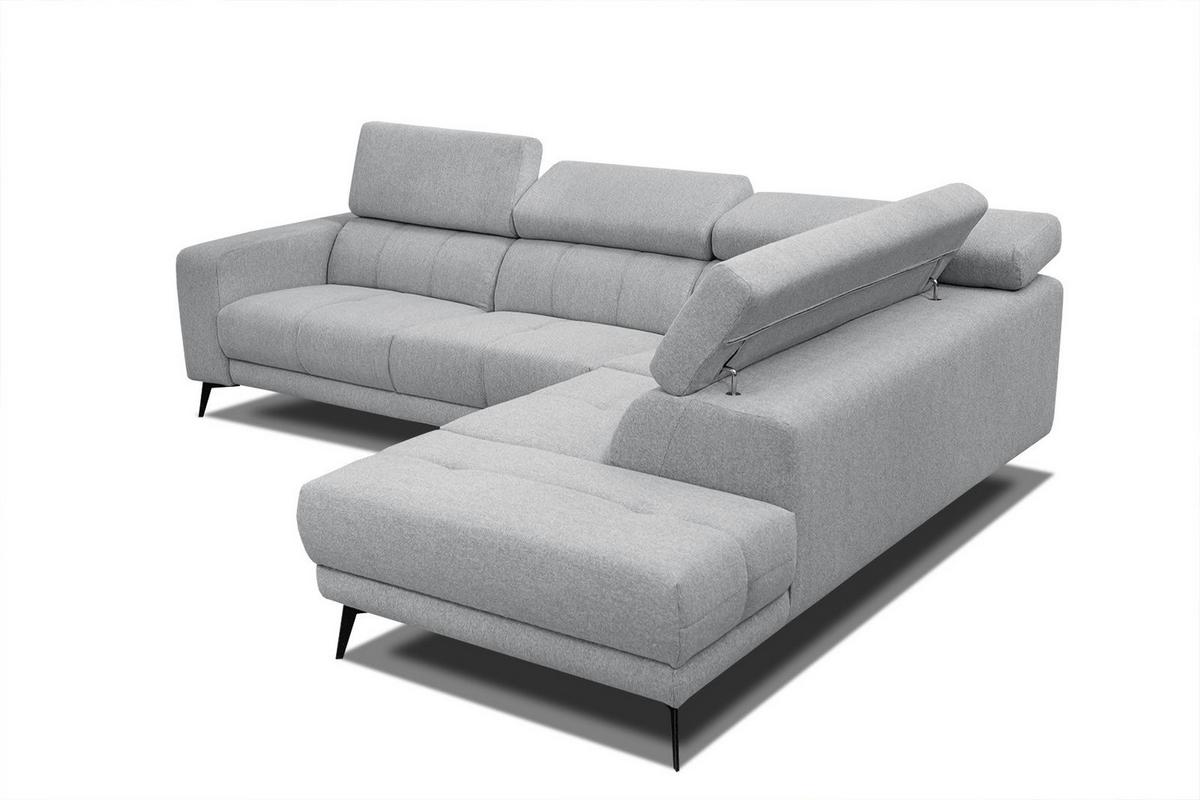 ECKSOFA MORELLO 5-Sitzer, silberfarben - Silberfarben/Schwarz, Holzwerkstoff/Textil (287/228cm) - Wozimo