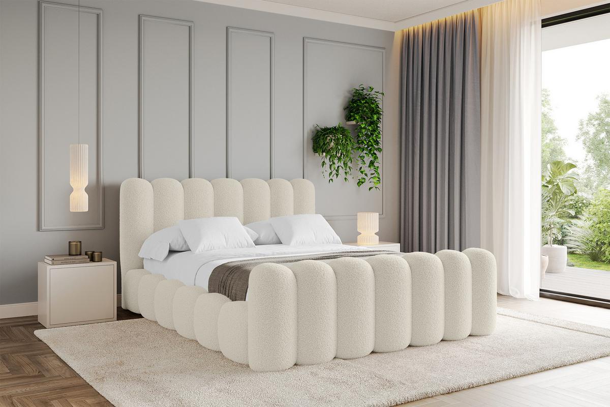 POLSTERBETT mit Bettkasten, Fußteil und Lattenrost, Boxbett ohne Matratze - SENA-Z 140x200 Beige - Taupe, Holzwerkstoff/Textil (140/200cm) - ALTDECOR