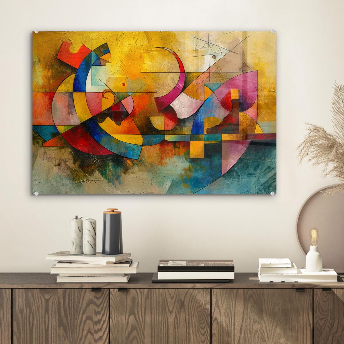 ACRYLGLASBILD Kunst - Abstrakt - Modern Wanddeko 60x40 cm - Gelb, Glas (60/40cm) - MuchoWow