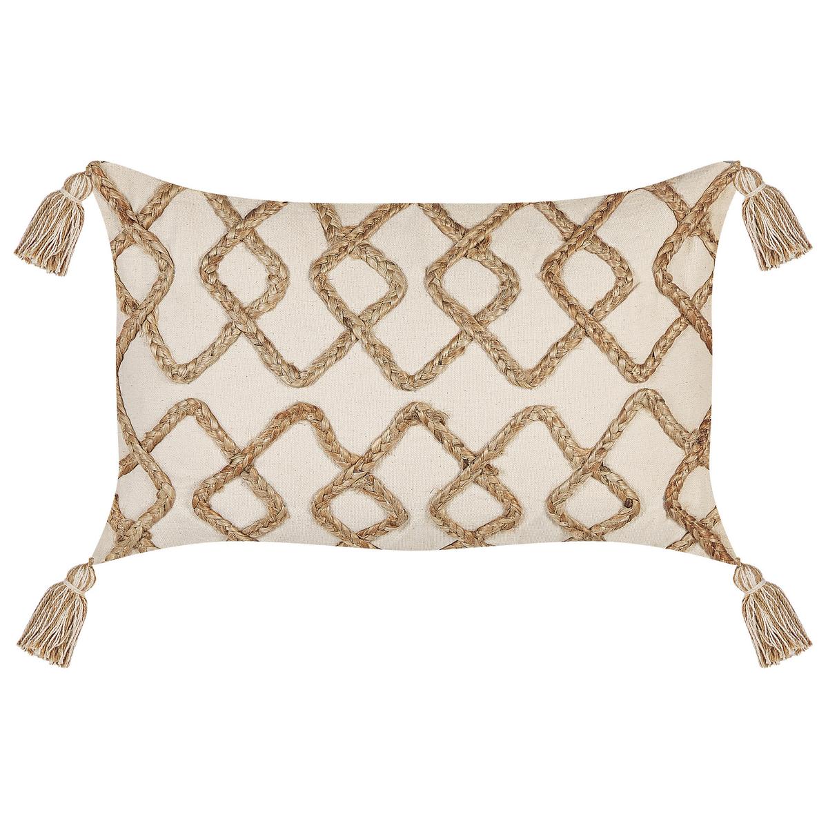 DEKOKISSEN 2er-Set Beige 50/30 cm Incana - Beige, Naturmaterialien/Textil (50/30cm) - Beliani