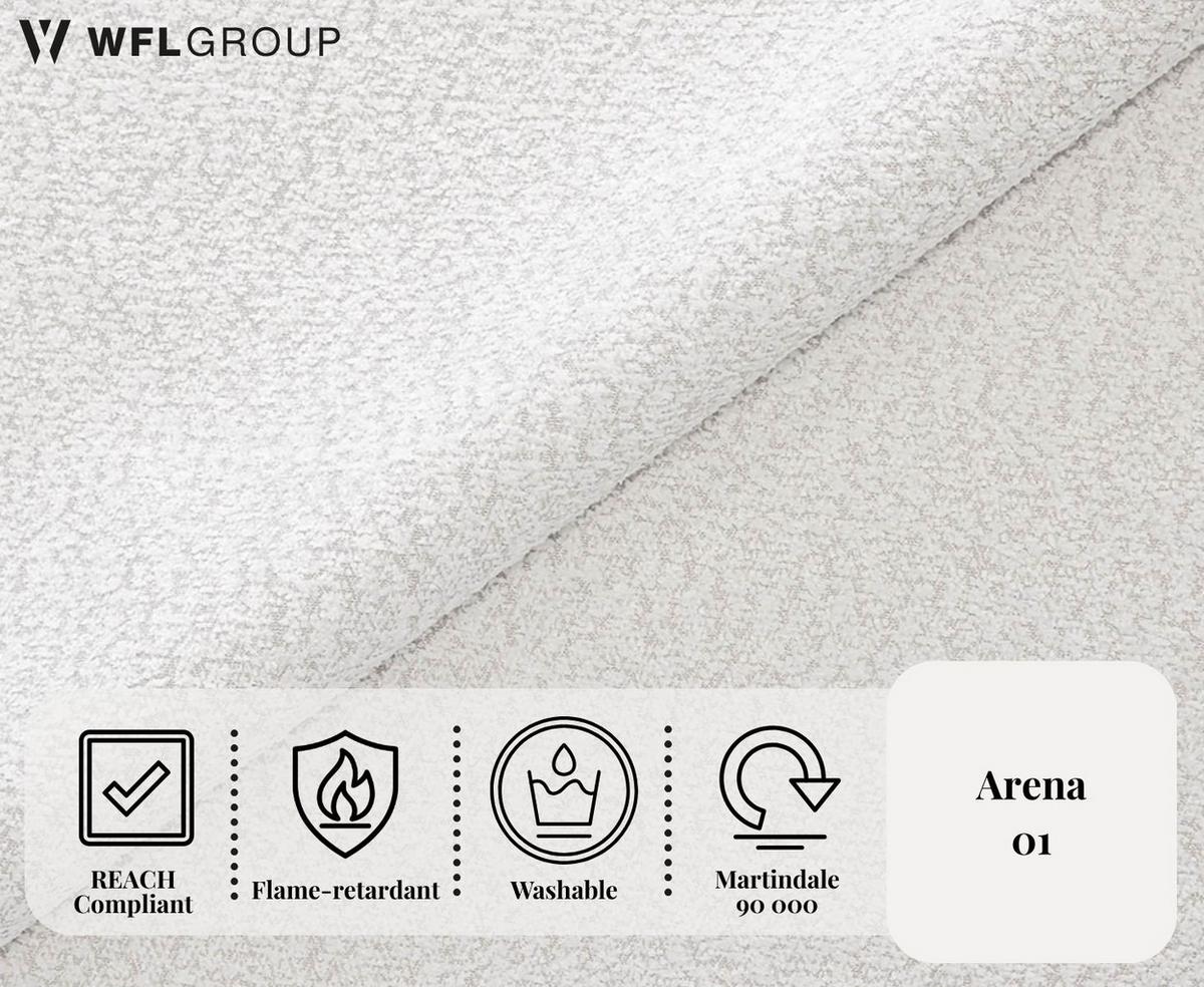 BOXBETT Amira mit Bettkasten, Boucle Weiß 120/200 cm – 7-Zonen Taschenfederkern-Matratze & Komfortschaum-Topper - Schwarz/Weiß, Kunststoff/Textil (120/200cm) - WFL GROUP