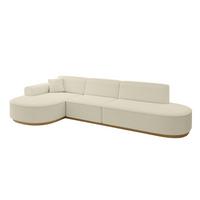ECKSOFA Ottomane Links MARI-L2-v2 - 328x171x83 cm Beige Bouclé - Beige, Holzwerkstoff/Textil (328/171cm) - ALTDECOR