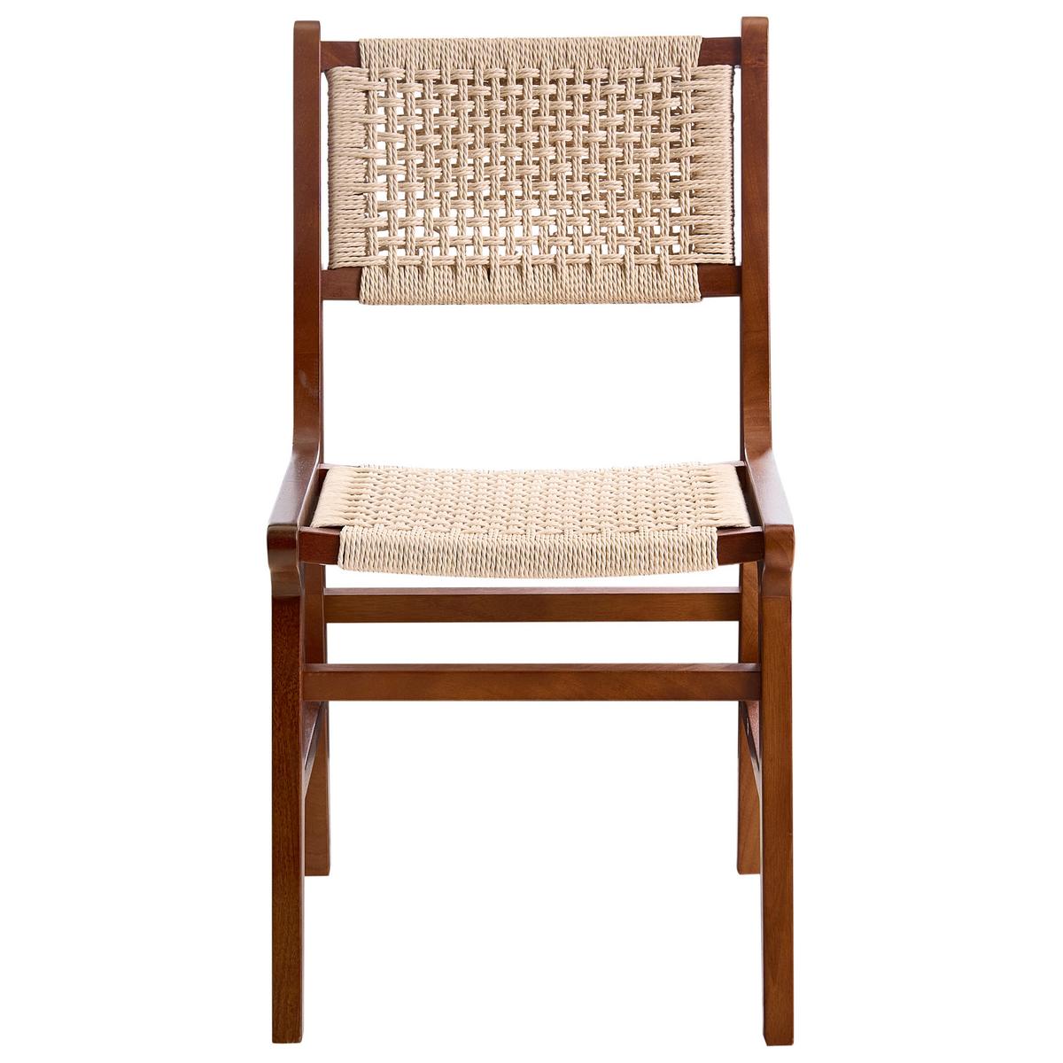 ESSZIMMERSTUHL 2er-Set Holz Braun/Beige Ozella - Braun, Holz (46/84/55cm) - Beliani