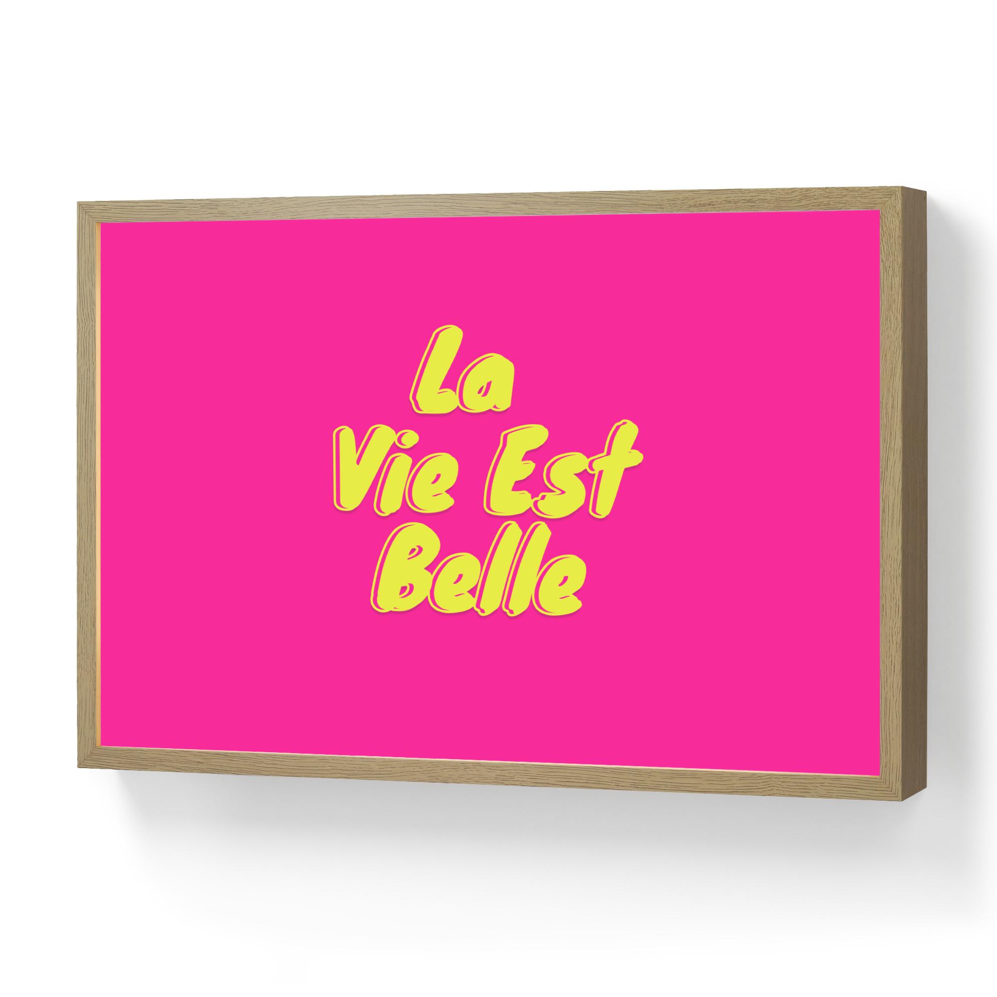 WANDLEUCHTE MIT AKKU Zitat - Retro - Rosa 60x40 cm - Pink, Holzwerkstoff (60/40/8cm) - OnlyWow